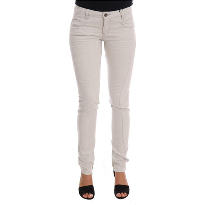 Costume National White Cotton Stretch Slim Jeans