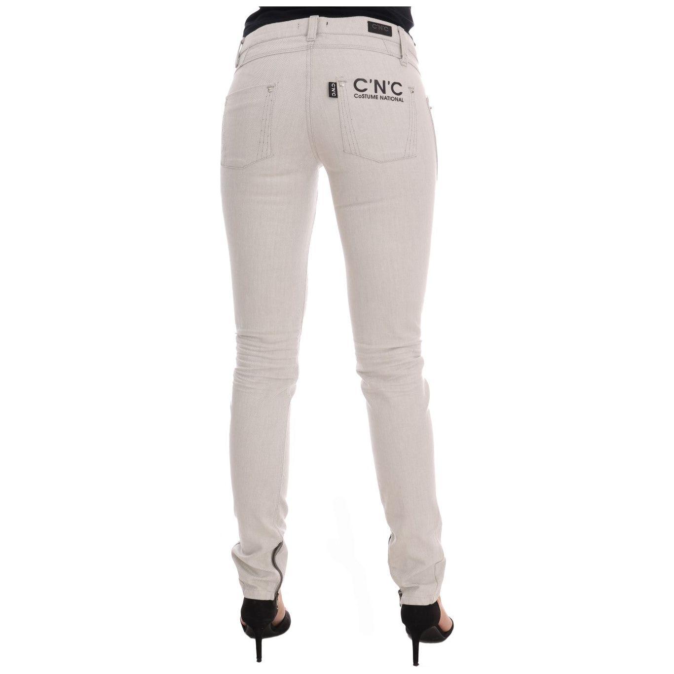 Costume National Chic White Slim-Fit Stretch Jeans Costume National