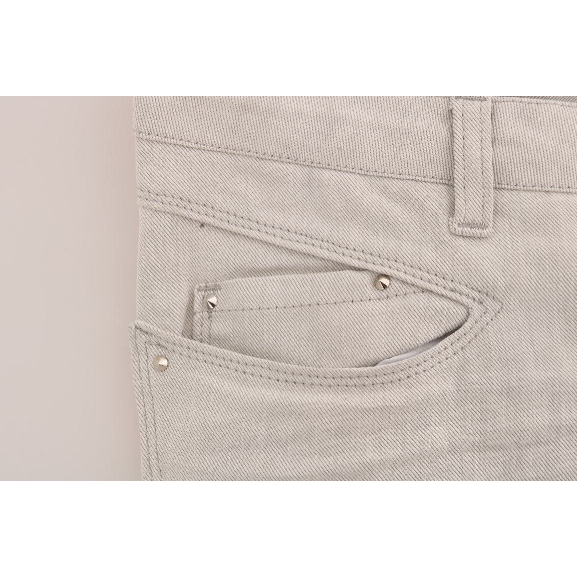 Costume National White Cotton Stretch Slim Jeans