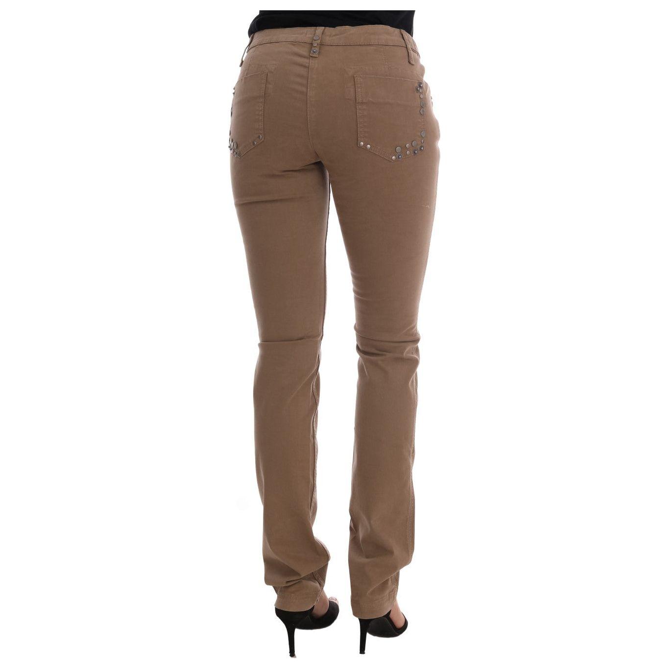 Costume National Beige Super Slim Fit Designer Jeans Jeans & Pants Costume National