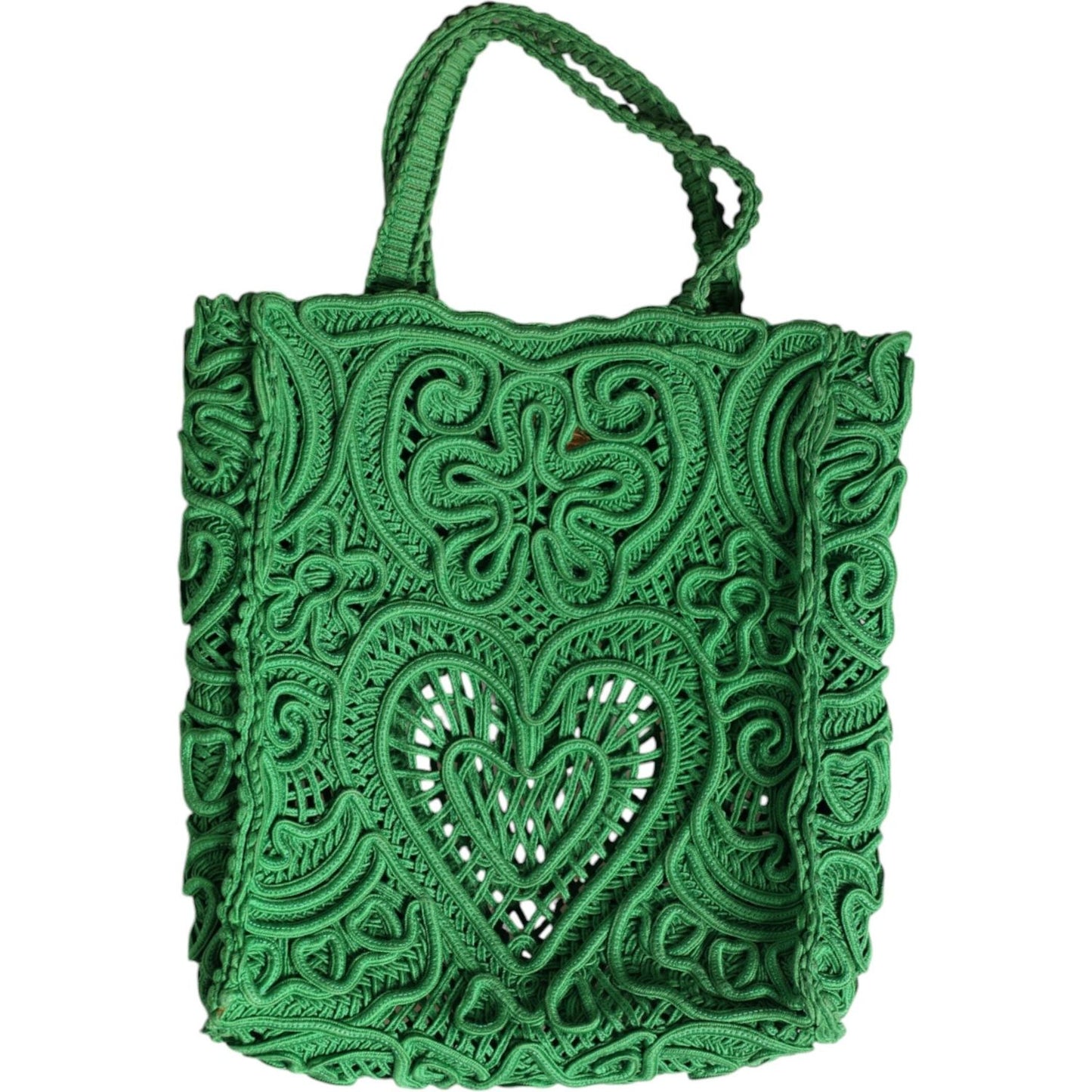 Dolce & Gabbana Green Small Cordonetto Lace Beatrice Tote Bag Dolce & Gabbana