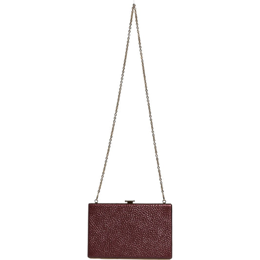 Dolce & Gabbana Maroon Leather Clutch Evening Crossbody Bag Dolce & Gabbana