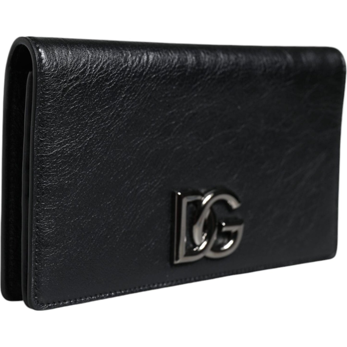 Dolce & Gabbana Black Leather DG Logo Bifold Card Slot Crossbody Bag Dolce & Gabbana