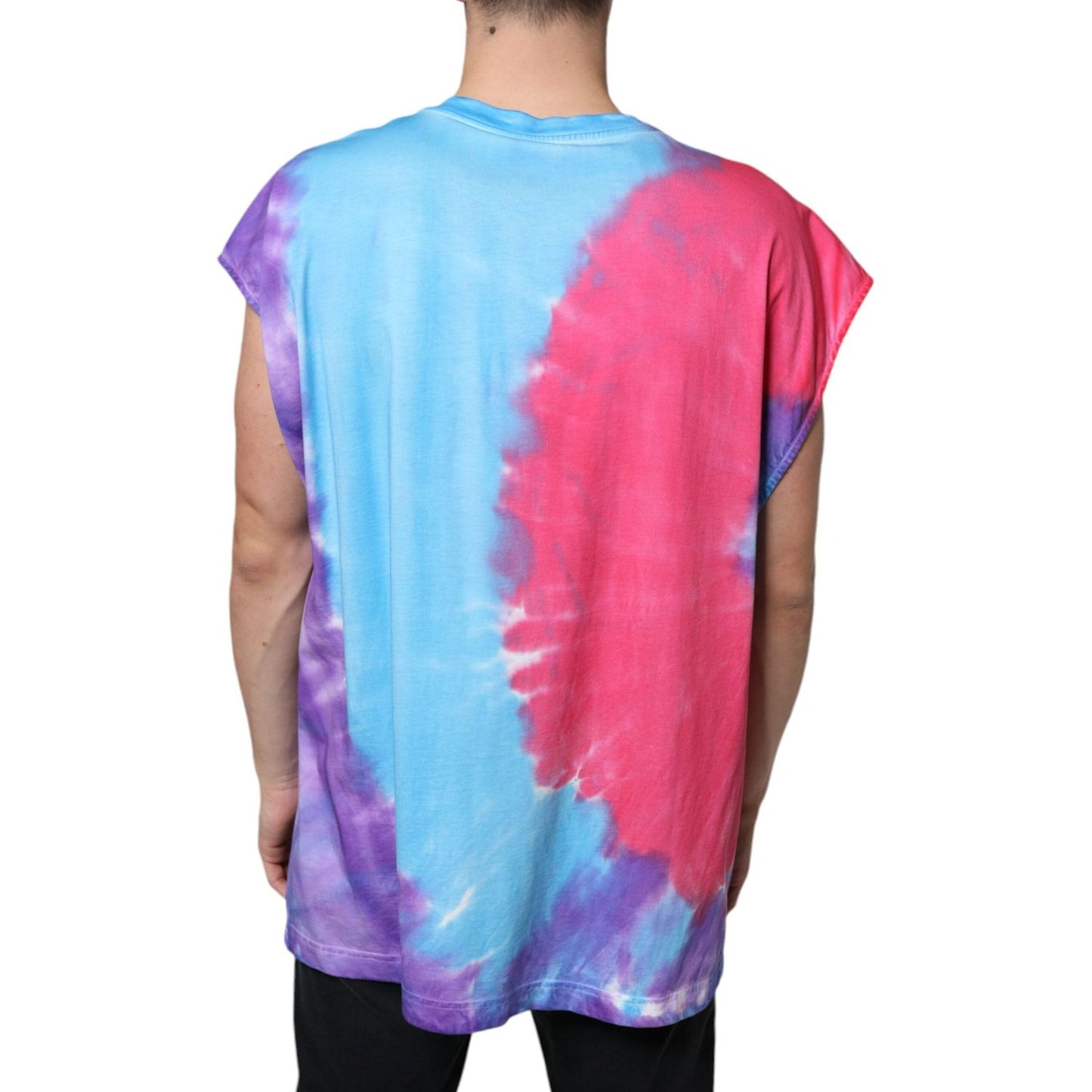 Dolce & Gabbana Multicolor Tie Dye Cotton Sleeveless T-shirt Dolce & Gabbana