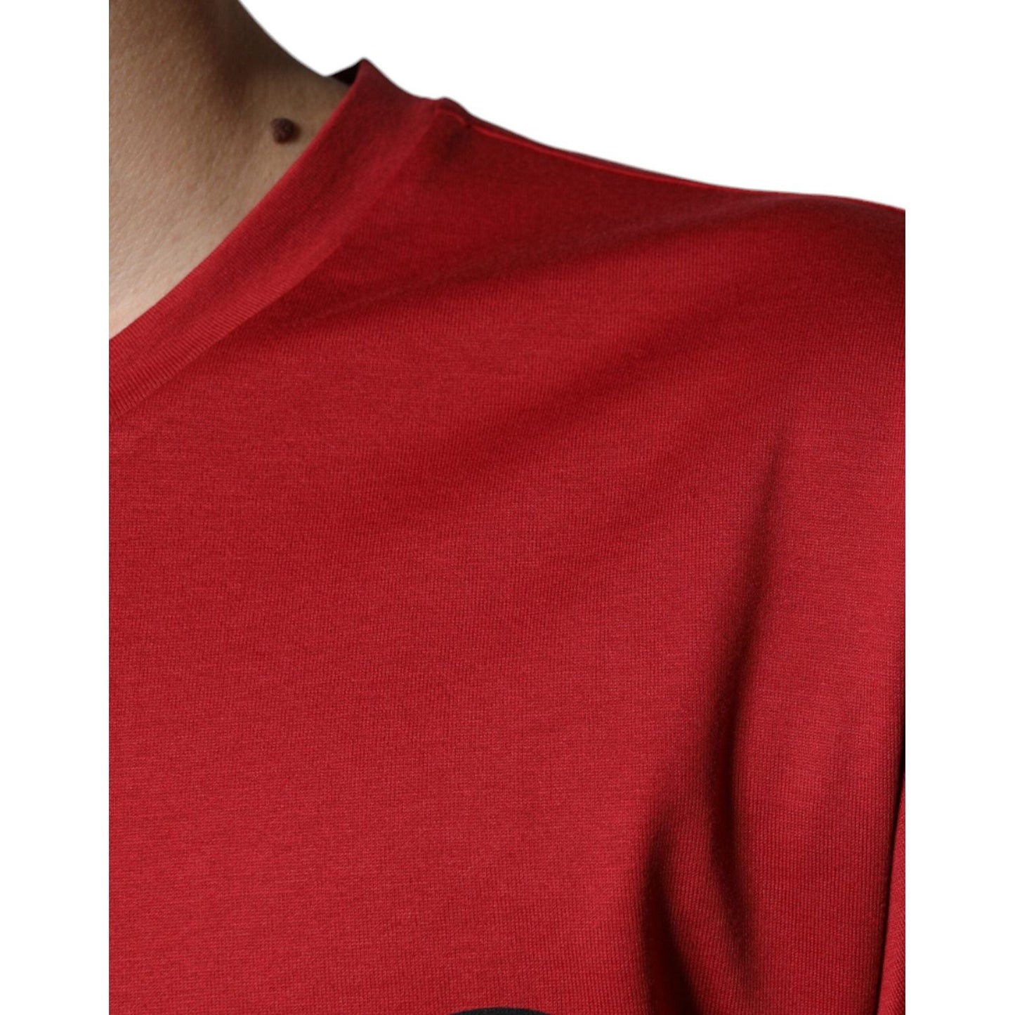 Dolce & Gabbana Red Cotton DG Logo Print Crew Neck T-shirt Dolce & Gabbana