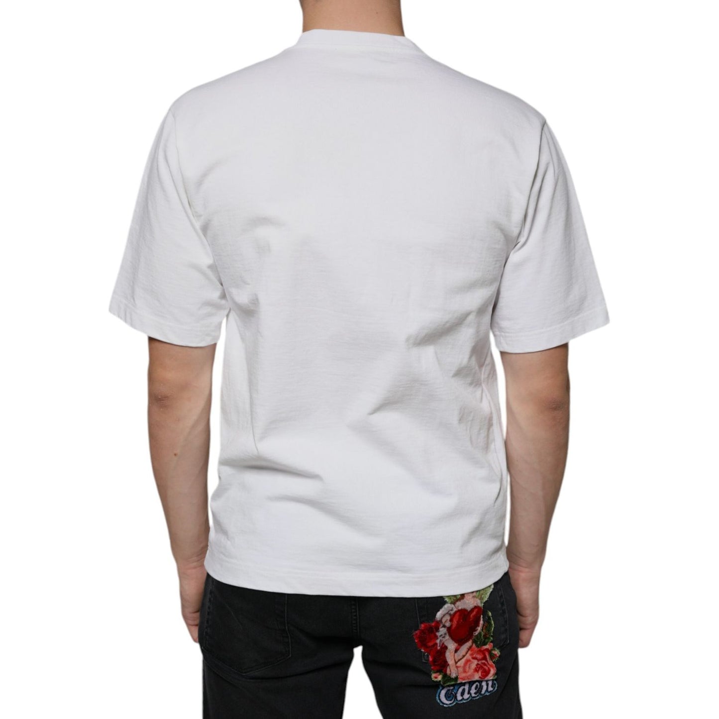 Dolce & Gabbana White Cotton DG Logo Print Casual T-shirt Dolce & Gabbana