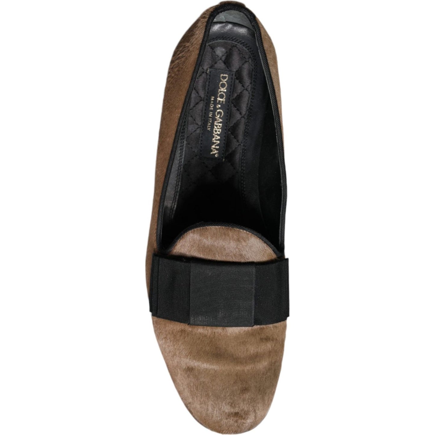 Dolce & Gabbana Brown Calf Hair Leather Loafers Formal Dress Shoes Dolce & Gabbana