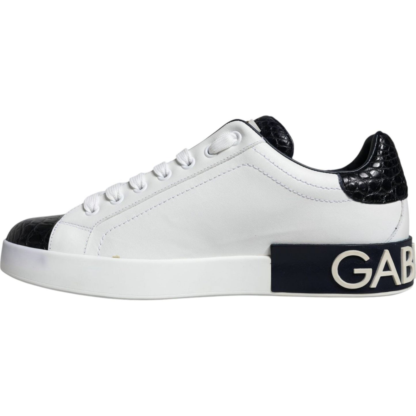 Dolce & Gabbana White Leather Logo Portofino Sneaker Shoes Dolce & Gabbana