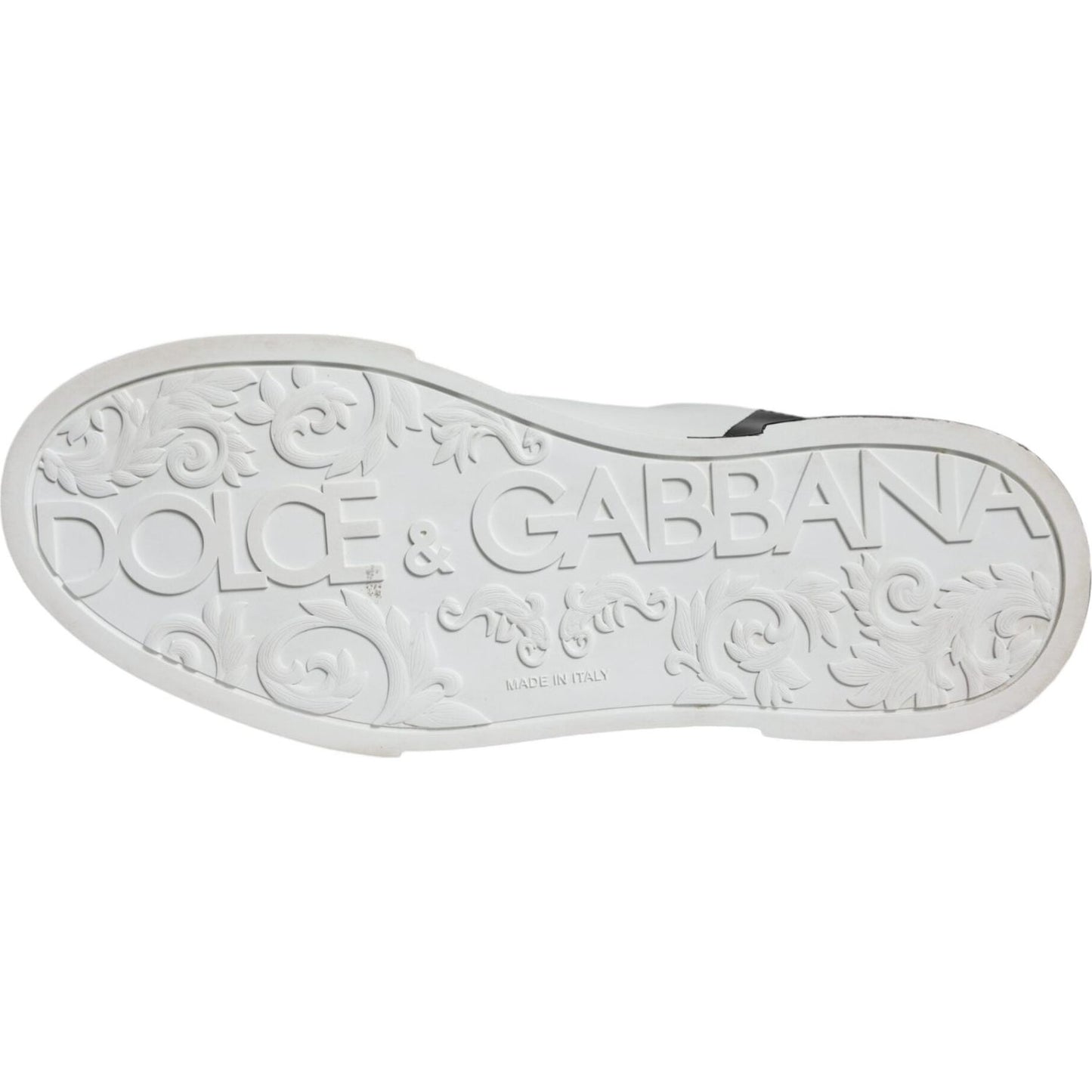 Dolce & Gabbana White Blue Leather Logo Low Top Sneakers Shoes