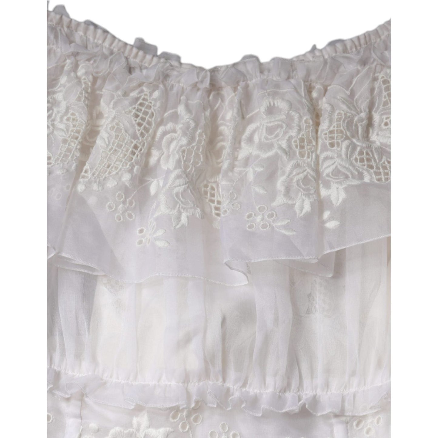 Dolce & Gabbana White Floral Lace Corset Cotton Maxi Dress Dolce & Gabbana