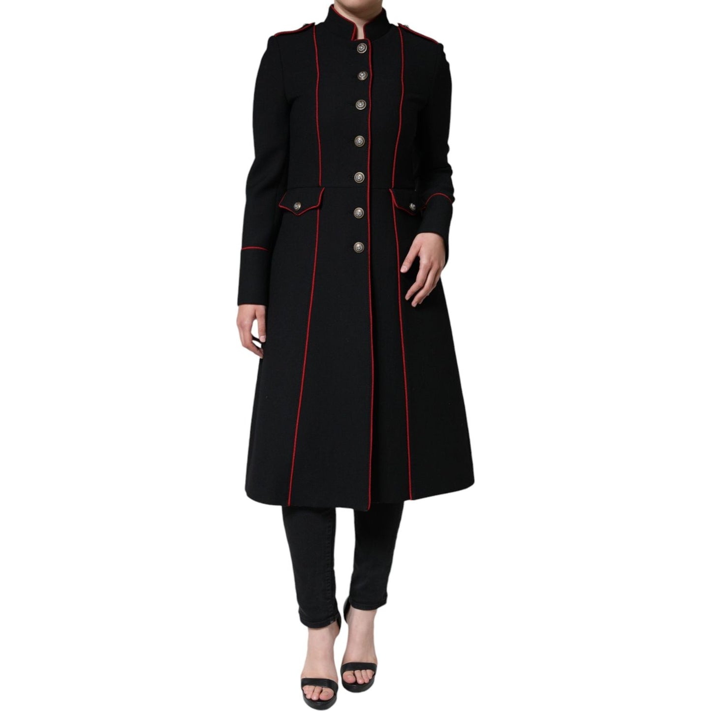 Dolce & Gabbana Black Single Breasted Trench Coat Jacket Dolce & Gabbana