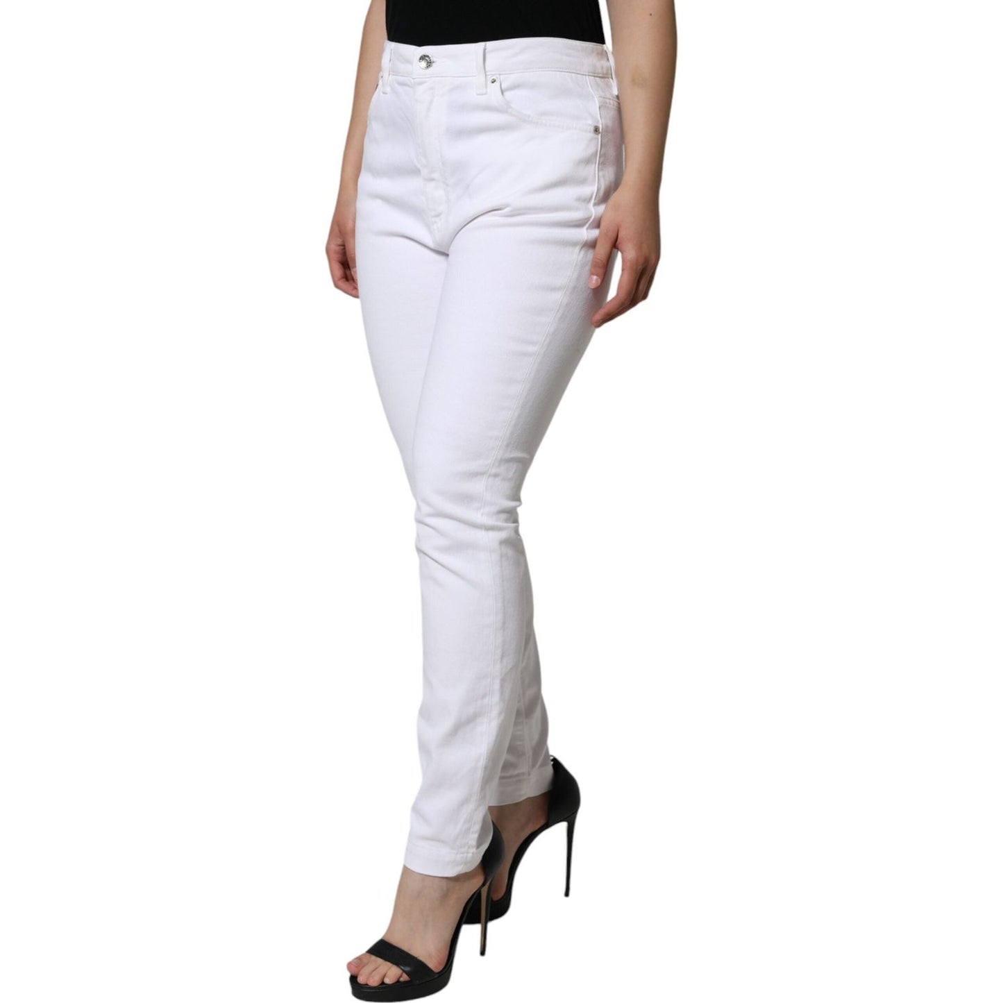 Dolce & Gabbana White Cotton Stretch AUDREY Skinny Jeans Dolce & Gabbana