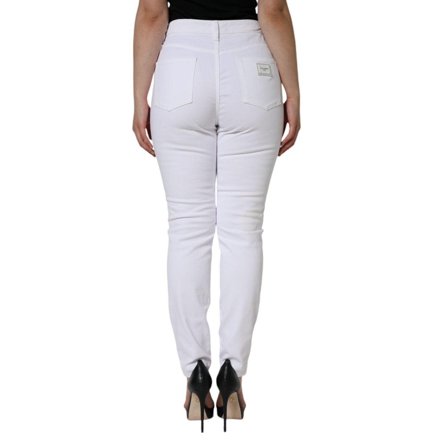 Dolce & Gabbana White Cotton Stretch AUDREY Skinny Jeans Dolce & Gabbana