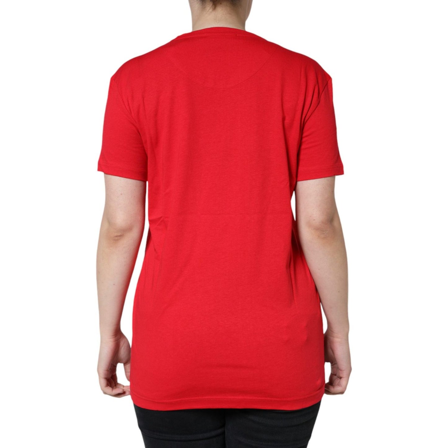 Dolce & Gabbana Red Cotton Crew Neck Short Sleeve Tee T-shirt Dolce & Gabbana