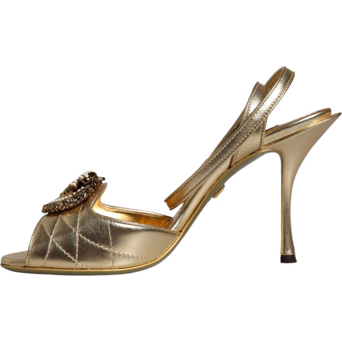 Dolce & Gabbana Gold Devotion Embellished Keira Sandals Shoes Dolce & Gabbana