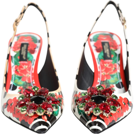 Dolce & Gabbana Multicolor Crystal Heels Slingback Shoes Dolce & Gabbana