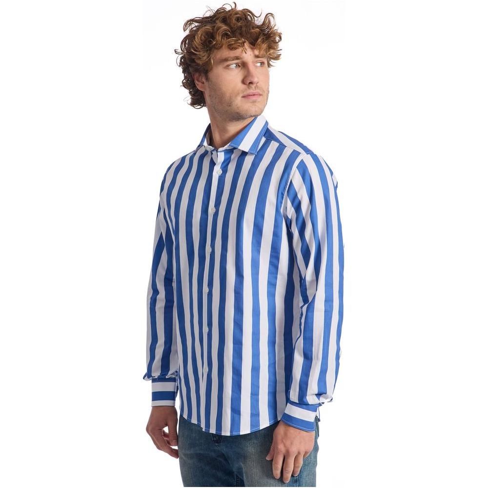 Baldinini Trend Blue Cotton Shirt Baldinini Trend