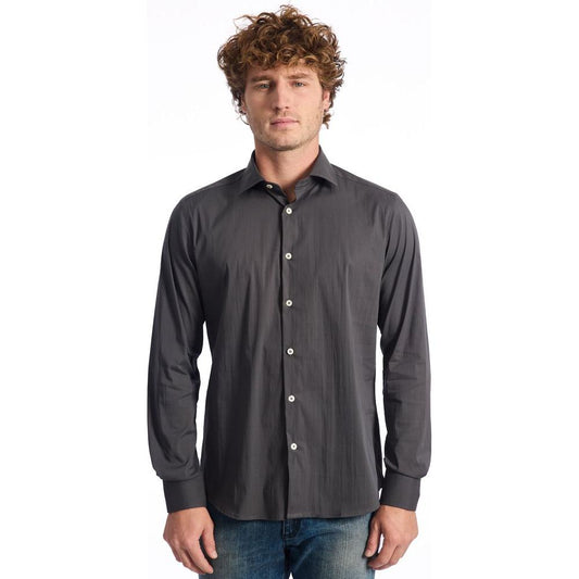 Baldinini Trend Gray Cotton Shirt Baldinini Trend