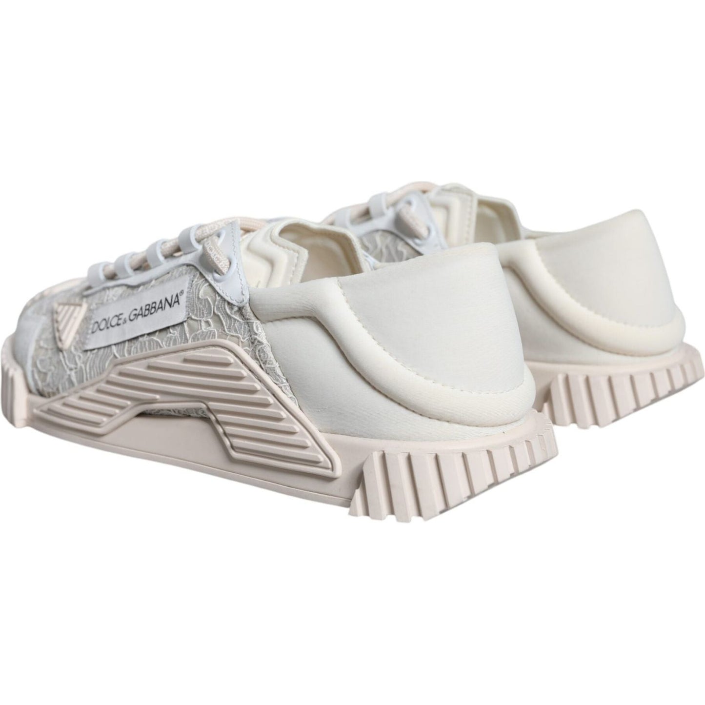 Dolce & Gabbana White Lace NS1 Low Top Sneaker Sports Shoes Dolce & Gabbana