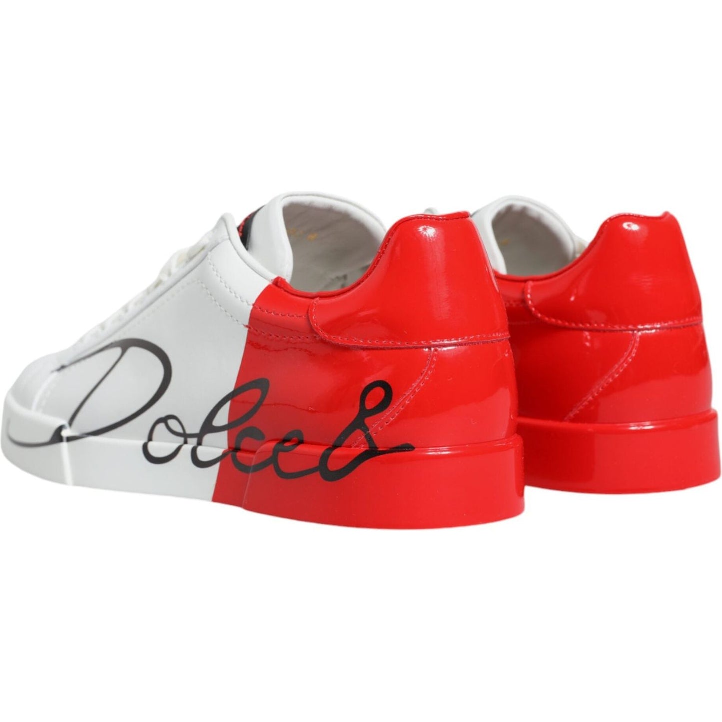 Dolce & Gabbana White Red Portofino Low Top Sneakers Shoes Dolce & Gabbana