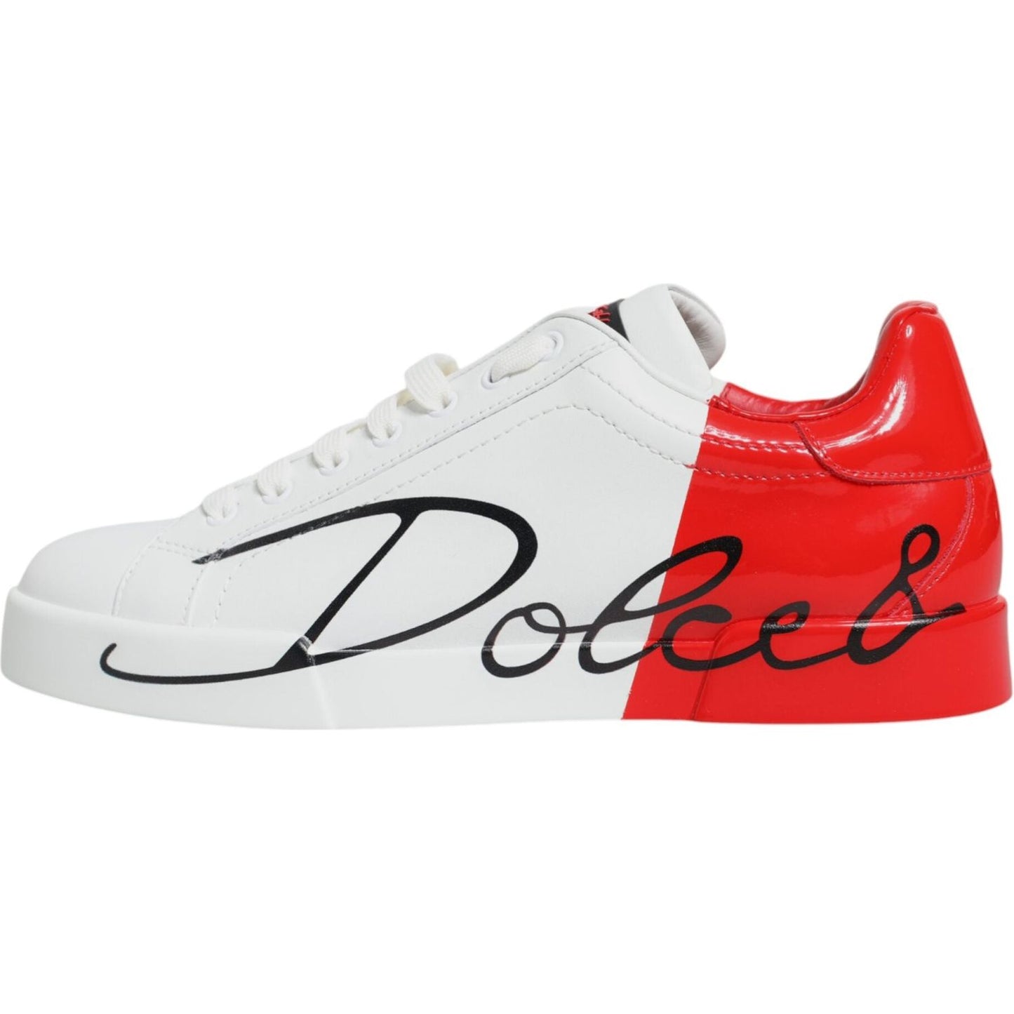 Dolce & Gabbana White Red Portofino Low Top Sneakers Shoes Dolce & Gabbana