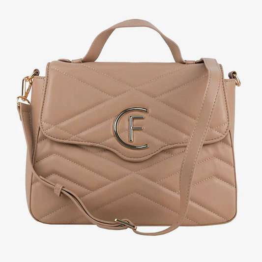 CRISTINAEFFE Beige Artificial Leather Crossbody Bag CRISTINAEFFE