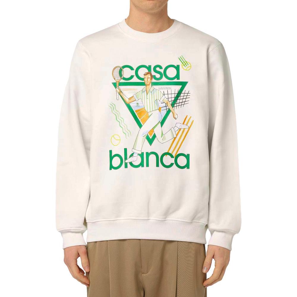 Casablanca White Cotton Sweater Casablanca