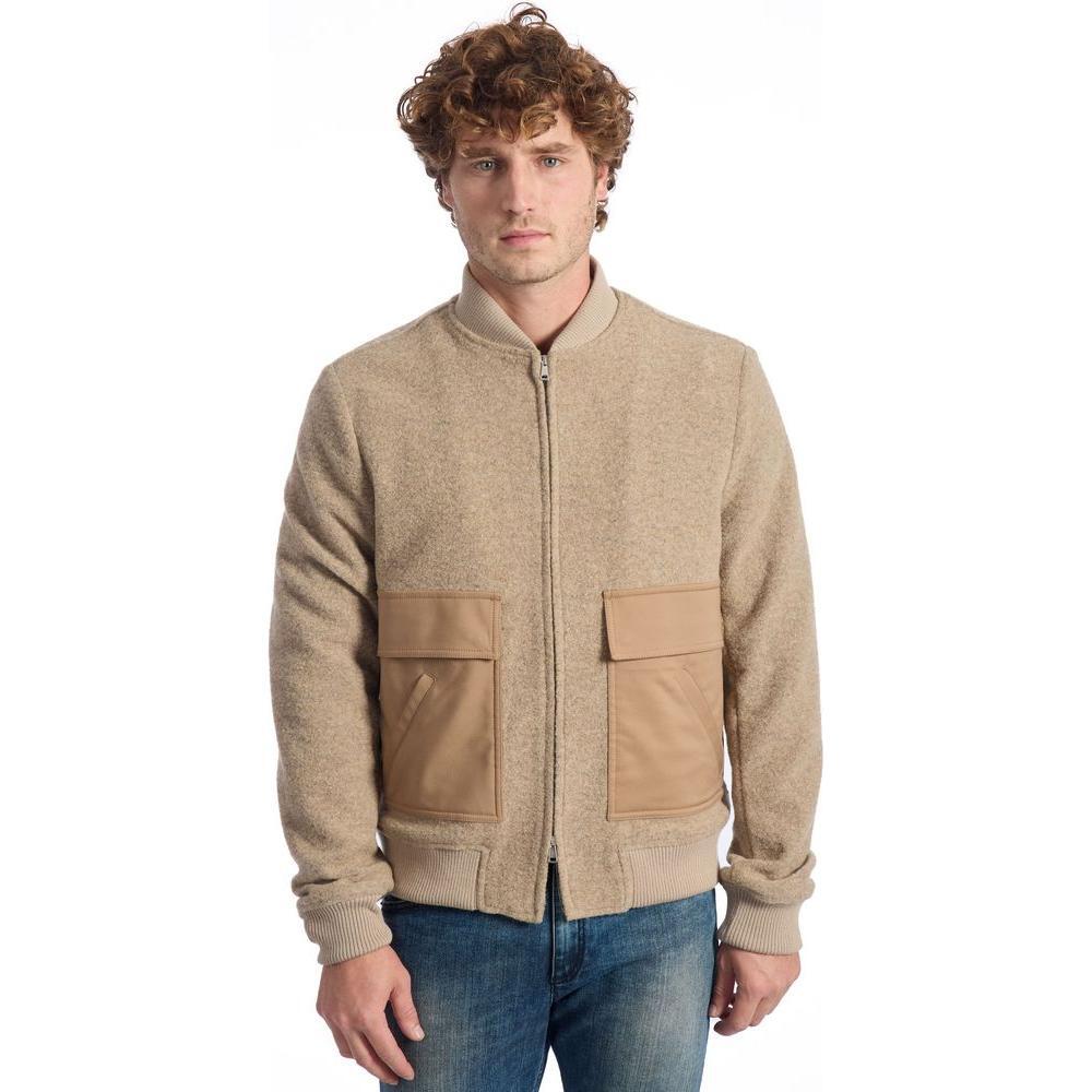 Roberto Pepe Luxury Beige Wool Men Jacket