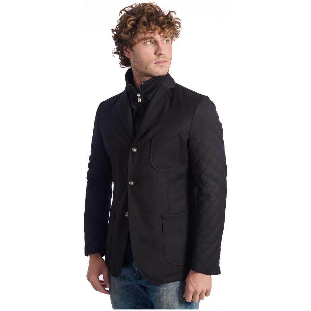 Roberto Pepe Luxury Black Viscose Jacket Roberto Pepe Luxury