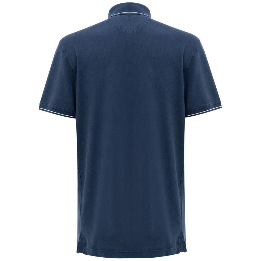 Corneliani Navy Blue Cotton Polo Shirt Corneliani