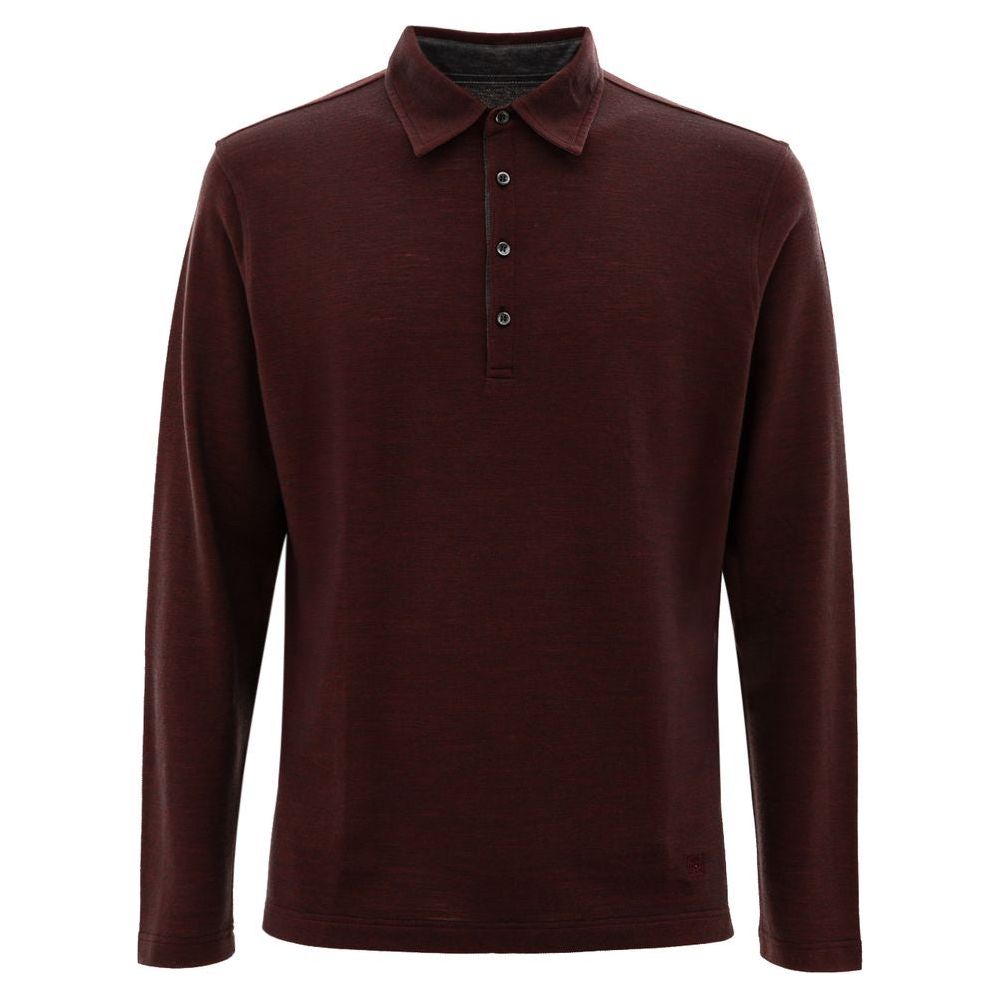 Corneliani Bordeaux Wool Polo Shirt Corneliani