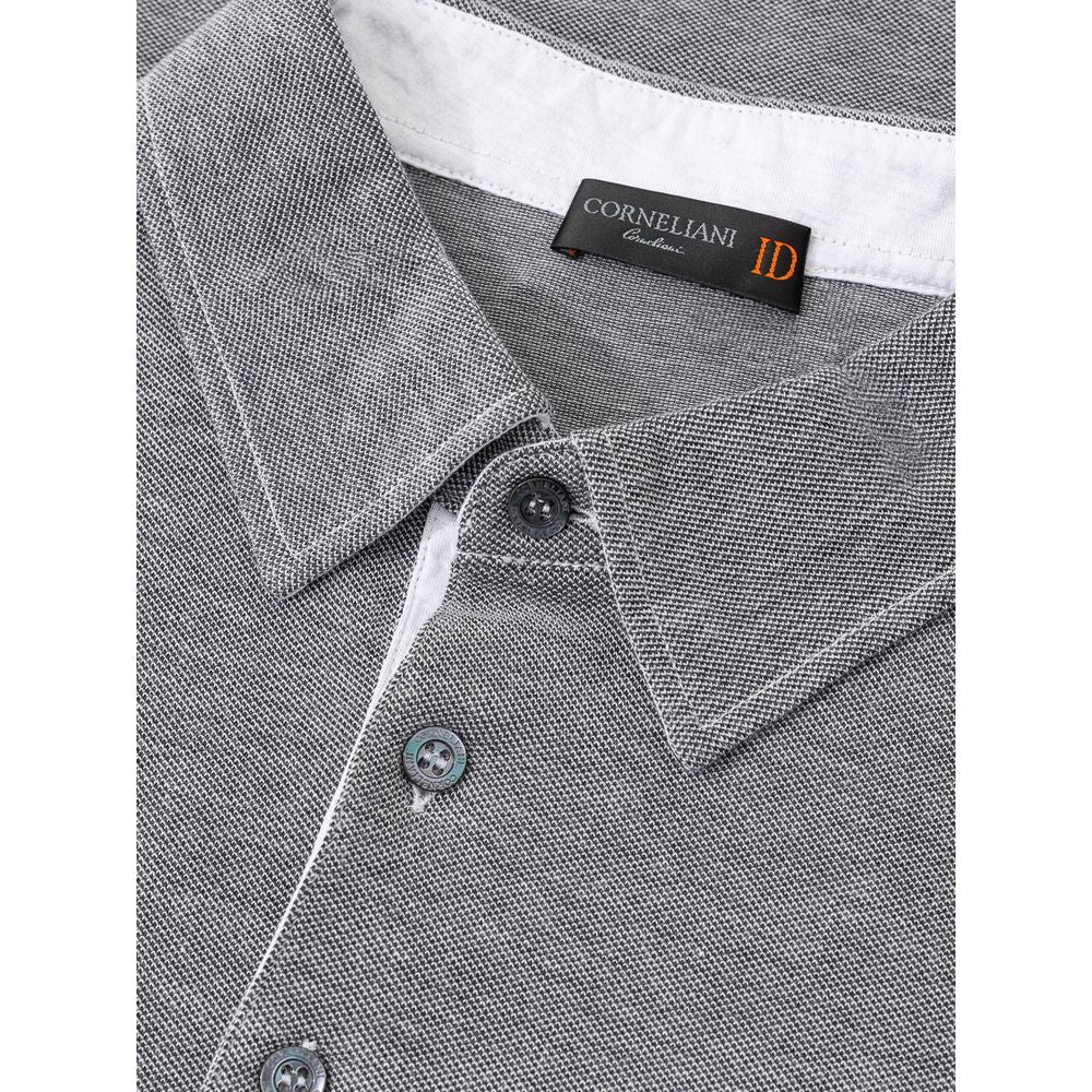 Corneliani Gray Cotton Polo Shirt Corneliani