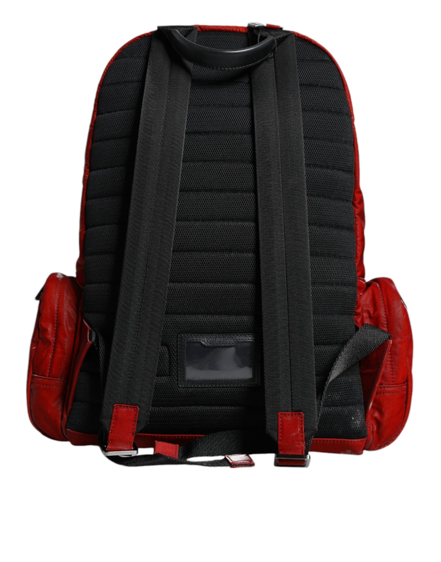 Dolce & Gabbana Red Patent Leather Logo Plaque Backpack Bag Dolce & Gabbana