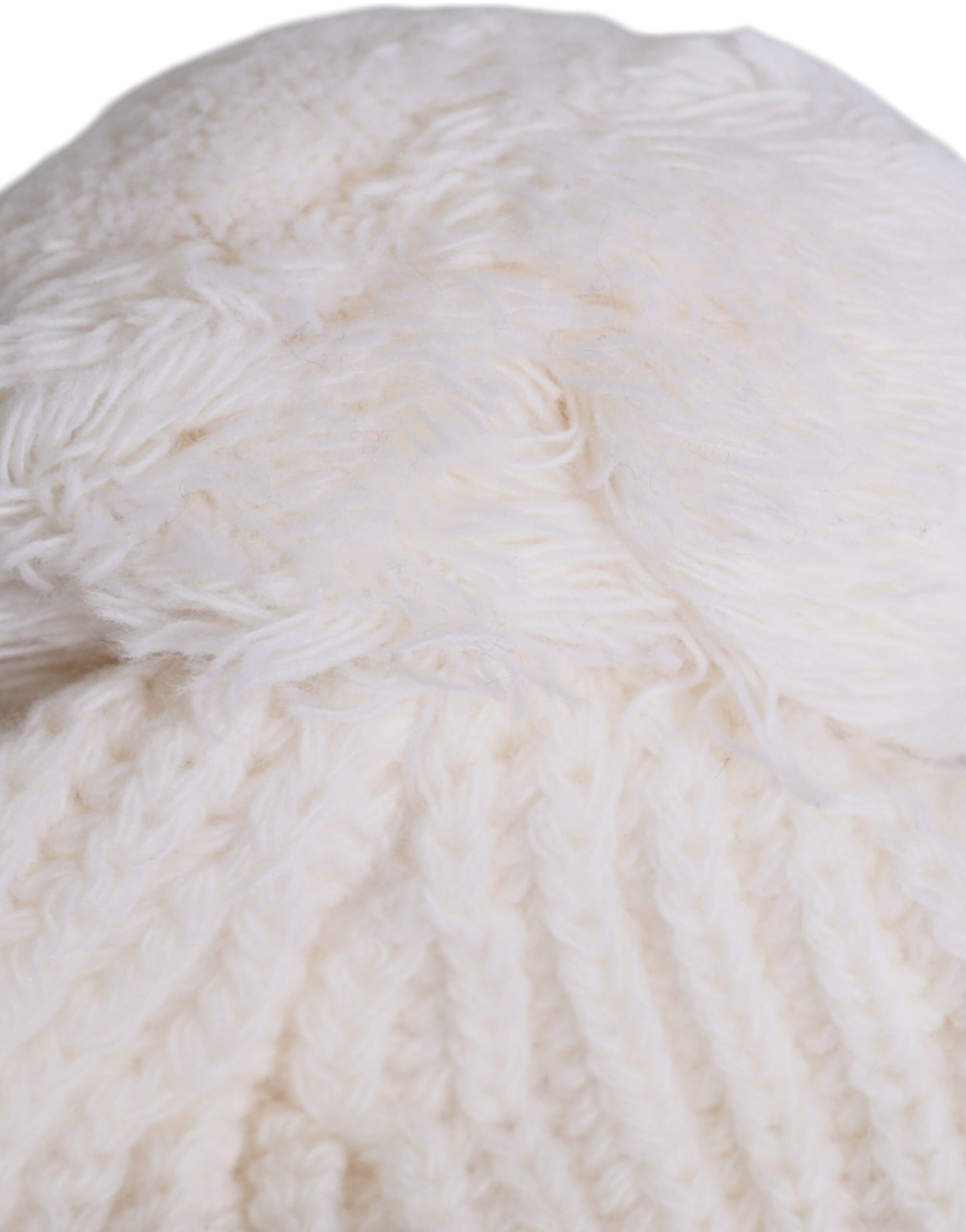 Dolce & Gabbana White Wool Fur Ball Princess Winter Hat Dolce & Gabbana