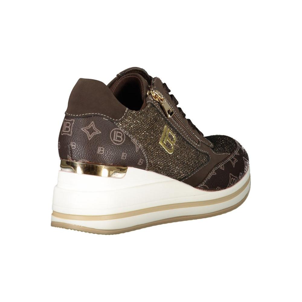 Laura Biagiotti Brown Polyester Sneaker Laura Biagiotti