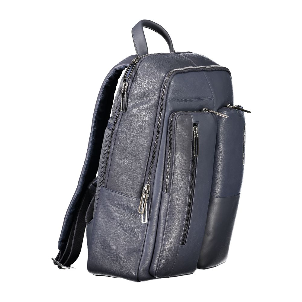 Piquadro Blue Leather Backpack Piquadro