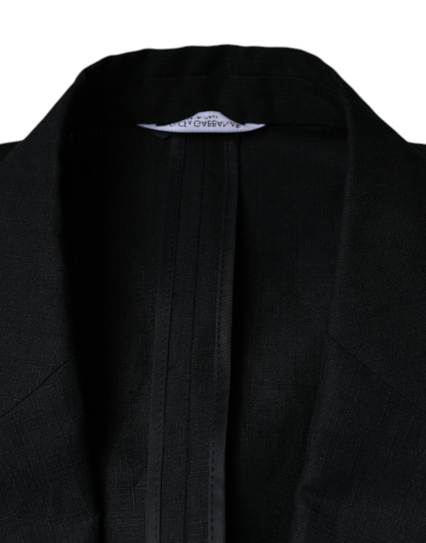 Dolce & Gabbana Black Linen Double Breasted Dress Blazer Dolce & Gabbana