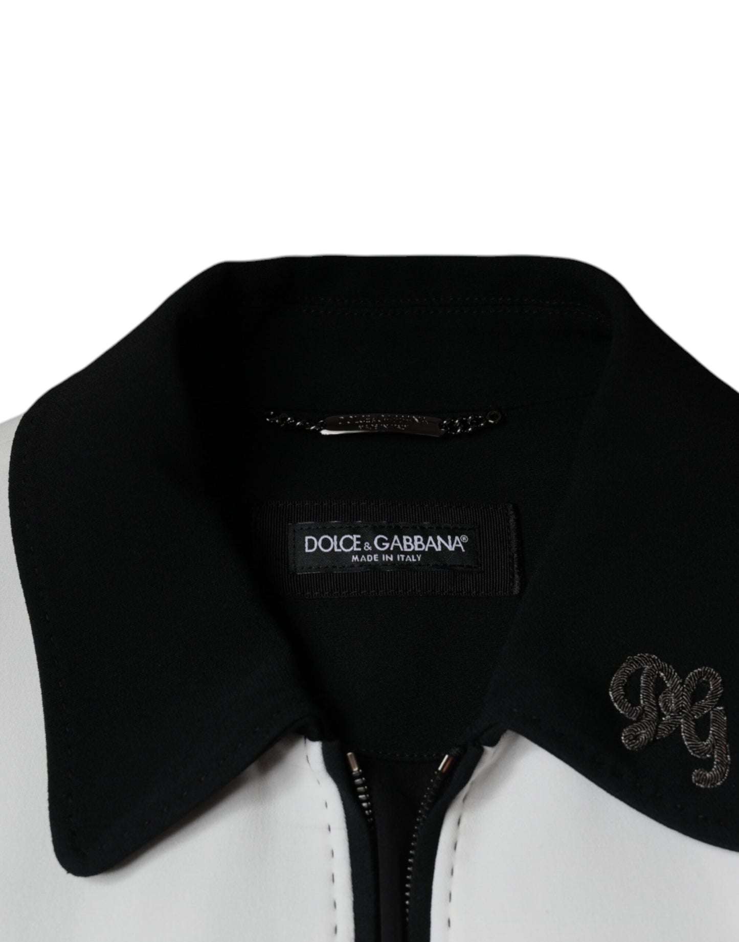 Dolce & Gabbana Black White DG Crown Full Zip Blouson Jacket Dolce & Gabbana