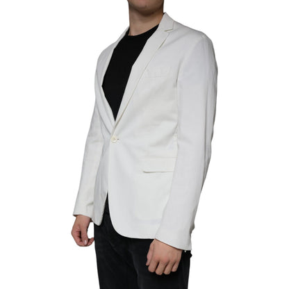 Dondup White Single Breasted One Button Dress Formal Blazer