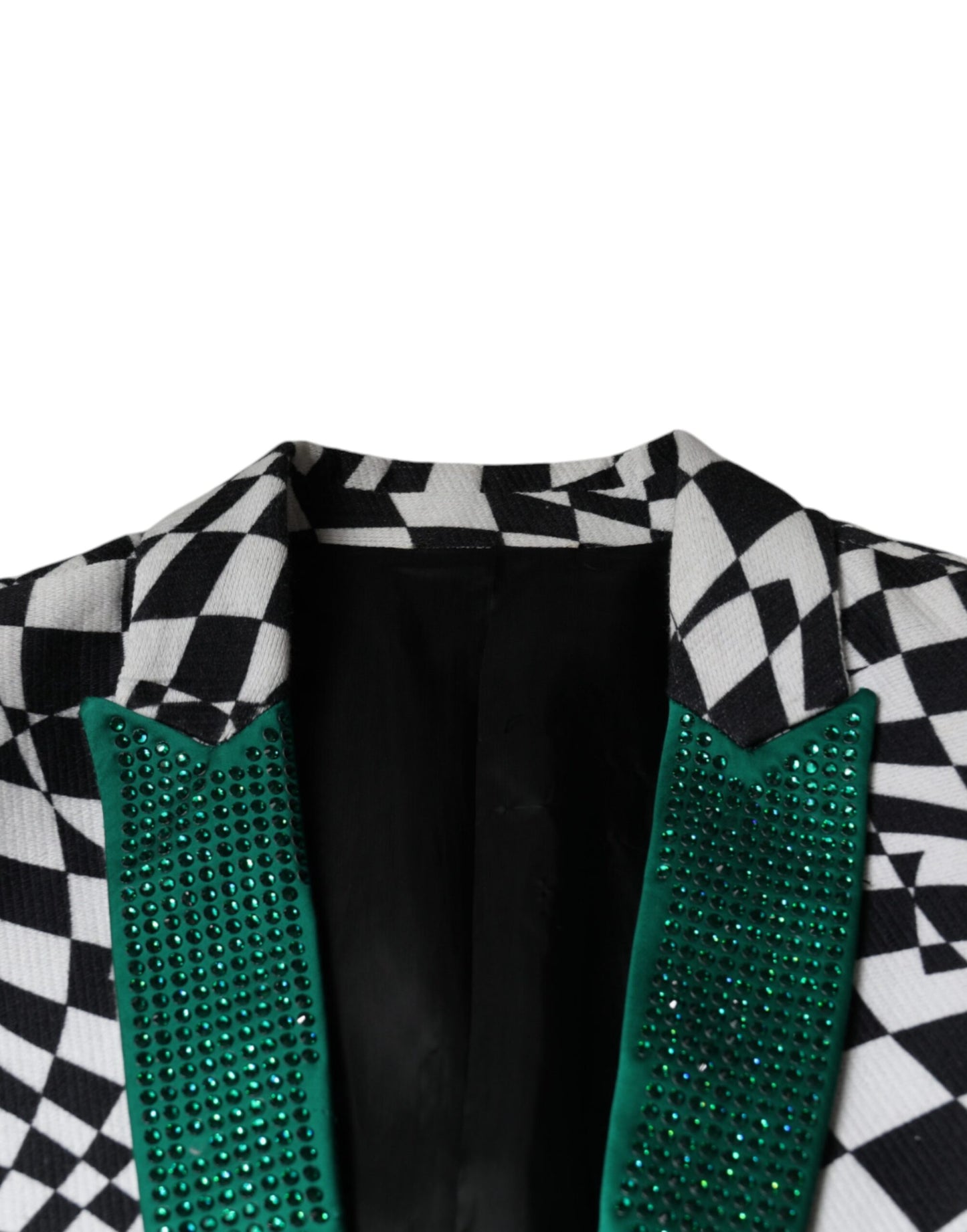 John Richmond Black White Checkered Crystal Single Breasted Blazer John Richmond