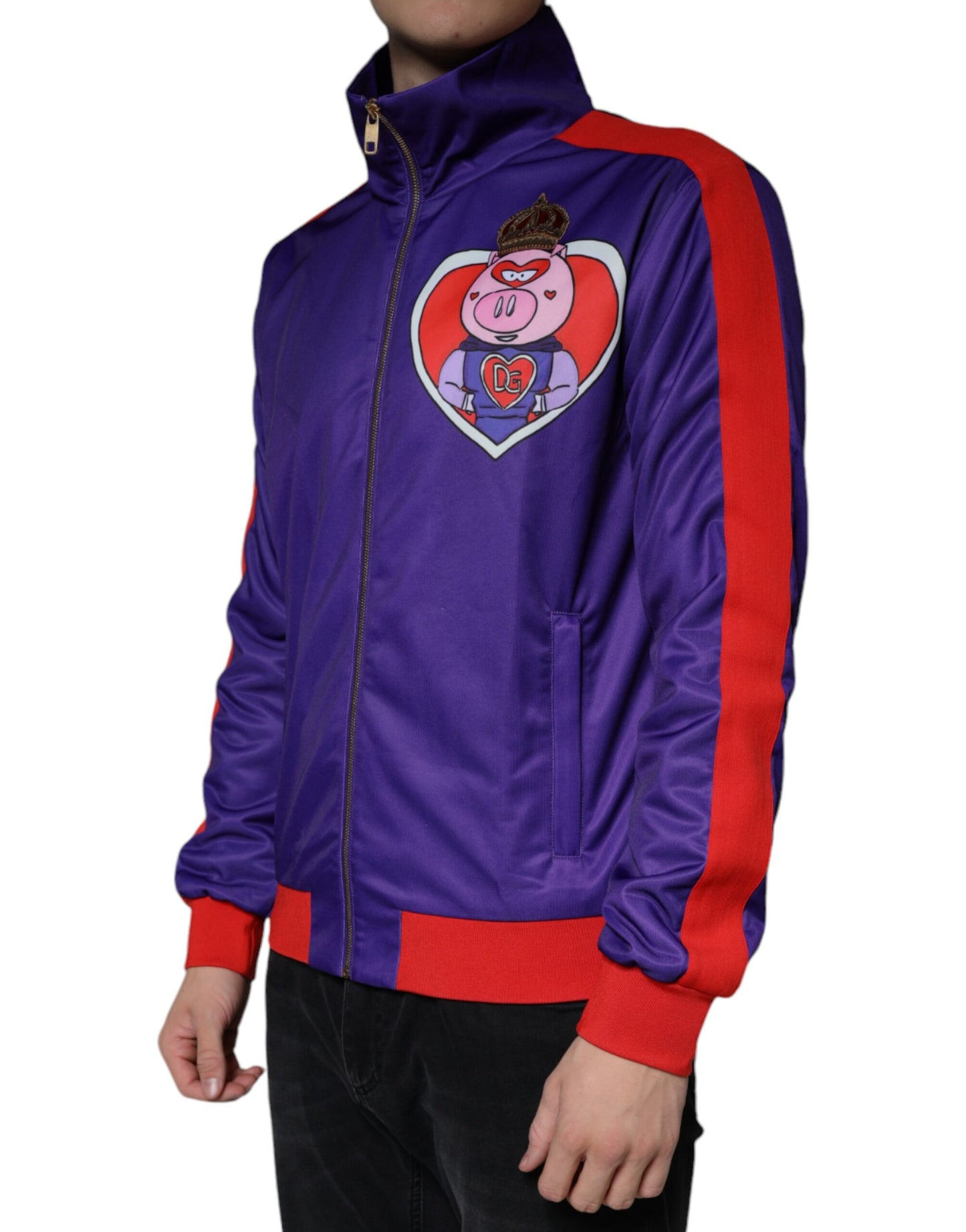 Dolce & Gabbana Purple YEAR OF THE PIG Full Zip Bomber Jacket Dolce & Gabbana