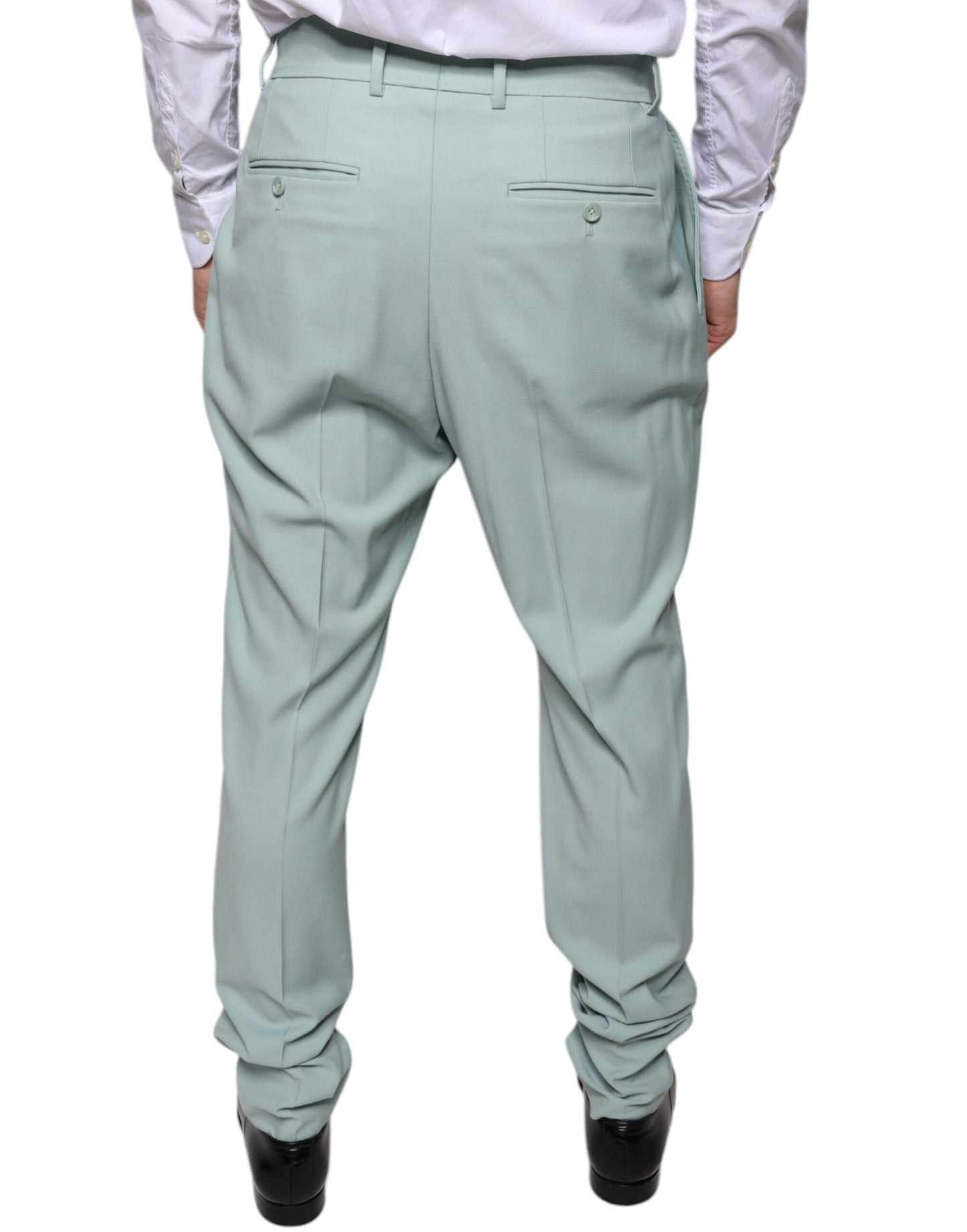 Dolce & Gabbana Mint Green Cotton Dress Pants Dolce & Gabbana