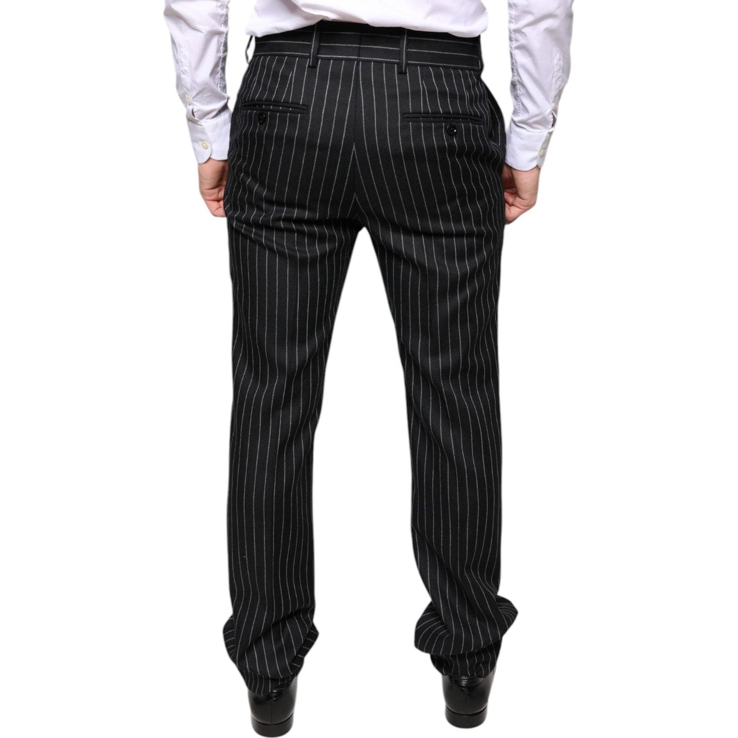 Dolce & Gabbana Black Stripes Skinny Men Dress Pants Dolce & Gabbana