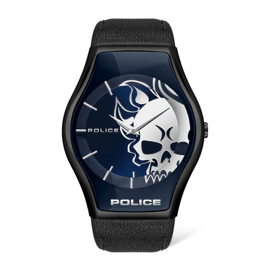 Police Black Leather Watch