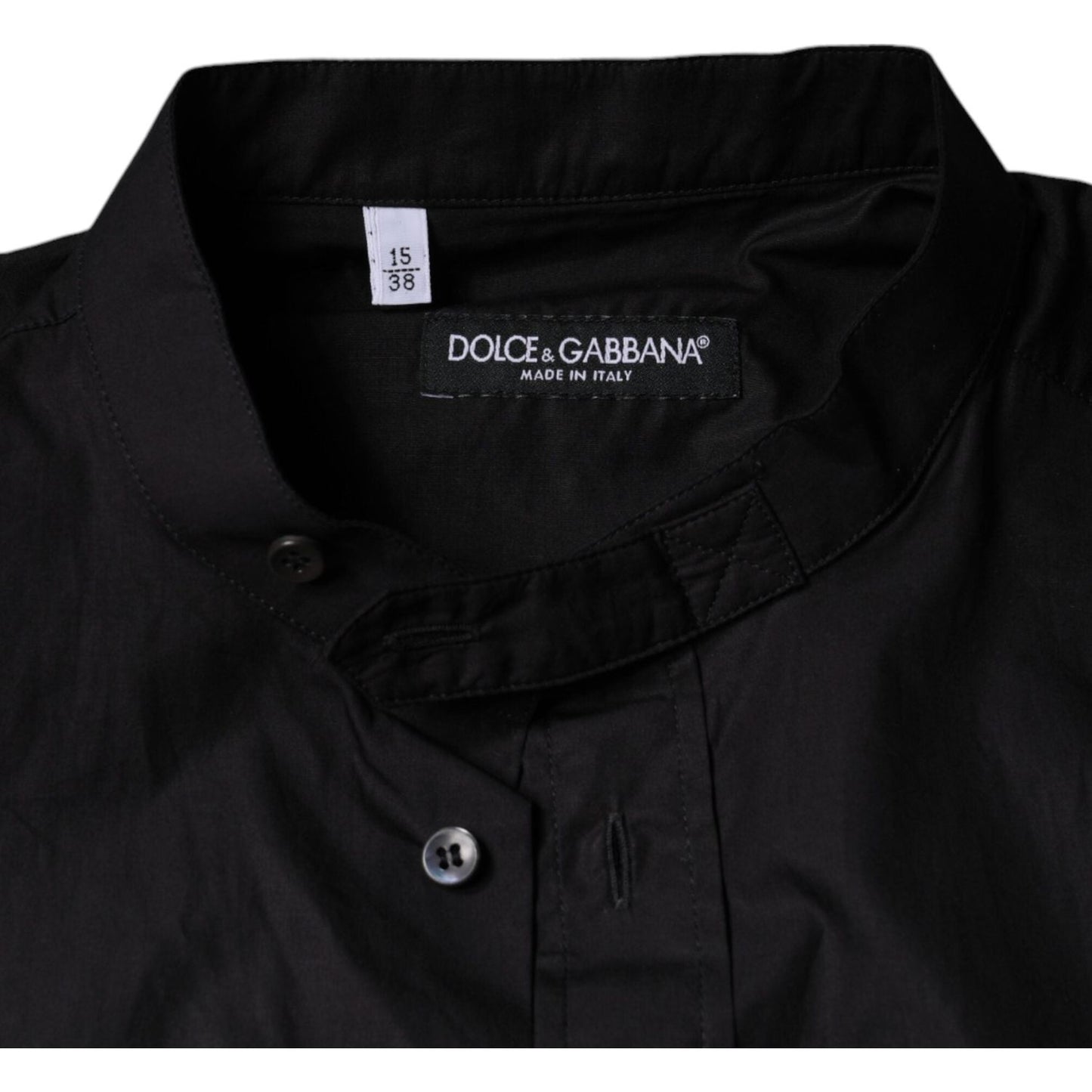 Dolce & Gabbana Black Cotton Button Down Men Casual Shirt Dolce & Gabbana