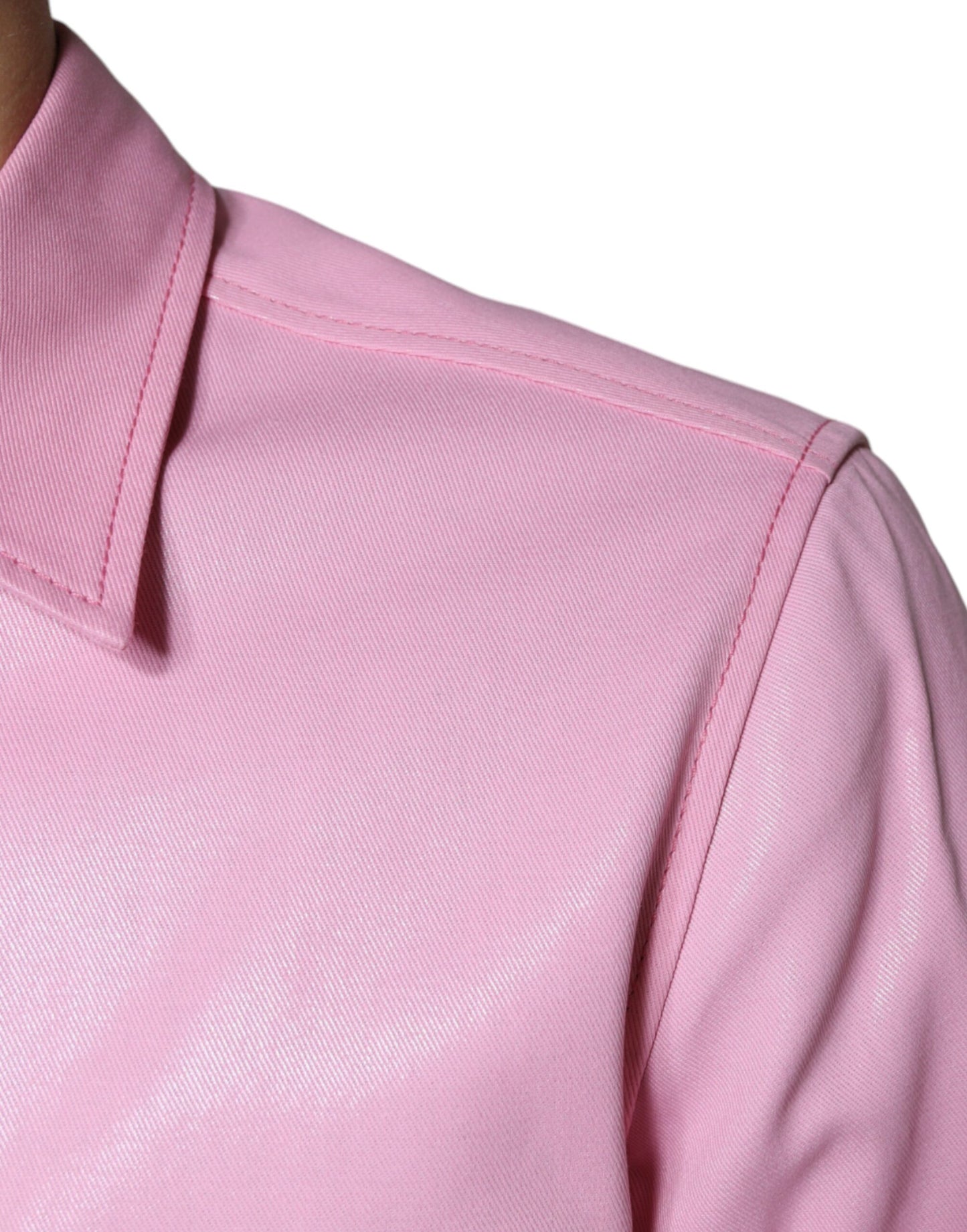 Dolce & Gabbana Pink Cotton Collared Button Down Shirt Dolce & Gabbana