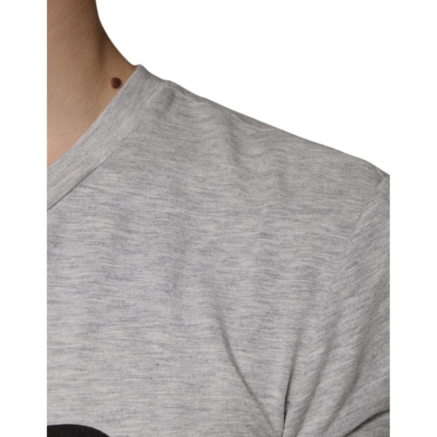 Dolce & Gabbana Gray Logo Print Crewneck Short Sleeve T-shirt