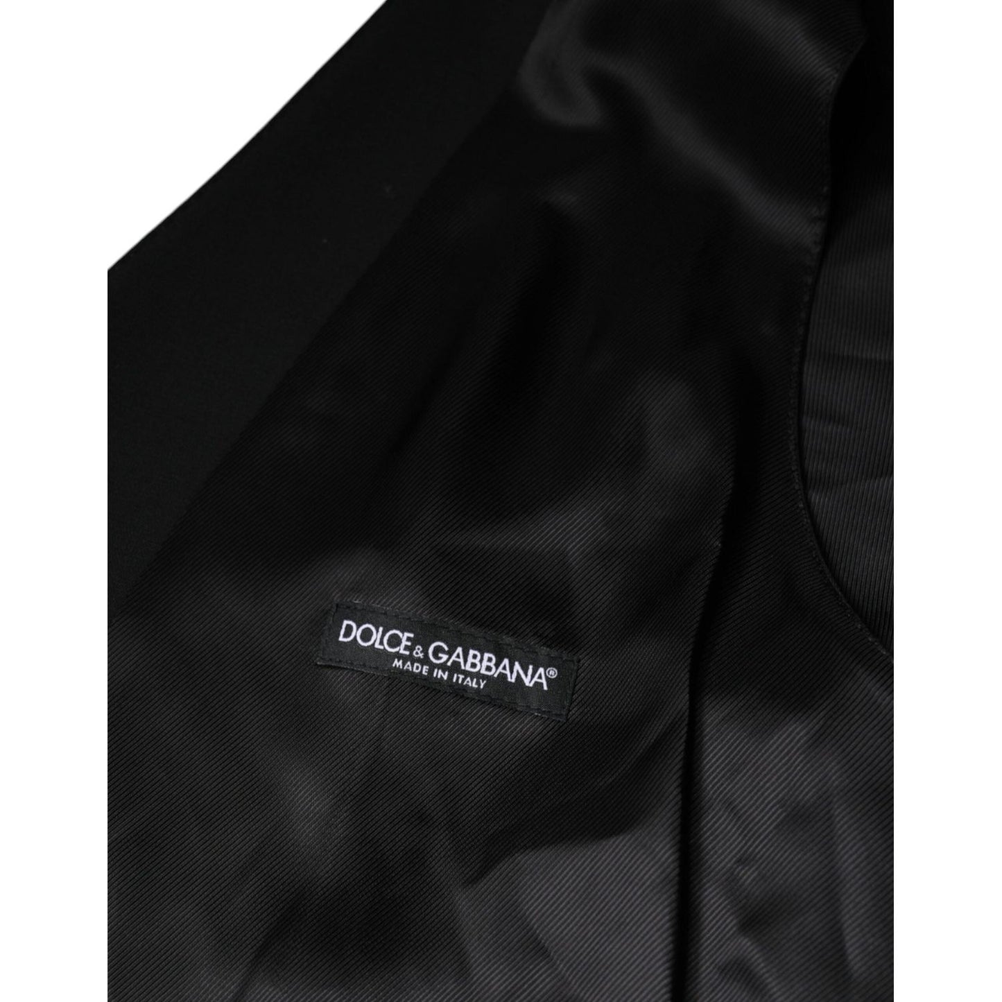 Dolce & Gabbana Black Wool Formal Dress Men Waistcoat Vest