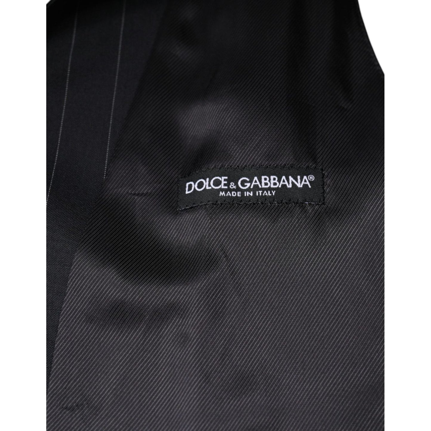 Dolce & Gabbana Black Leather Waistcoat Dress Formal Vest