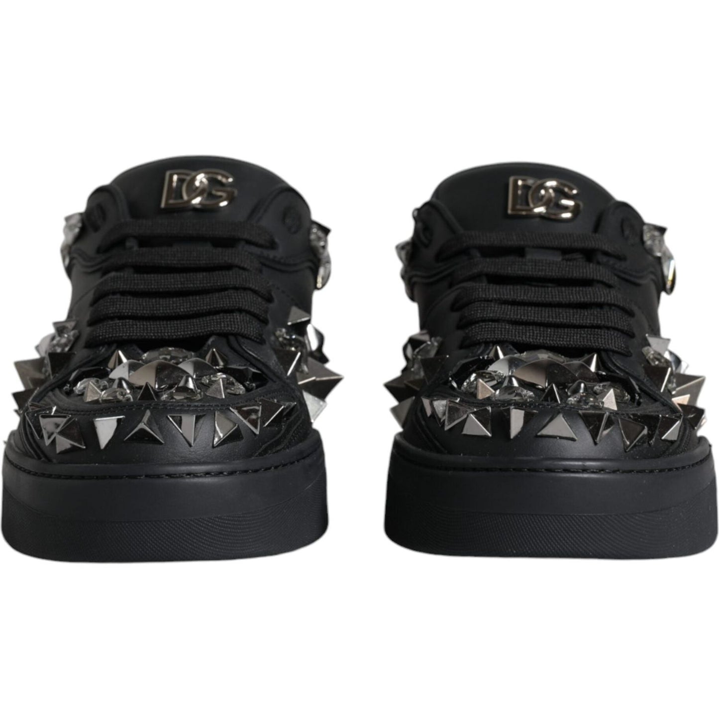 Dolce & Gabbana Black Studded Low Top Men Sneakers Shoes